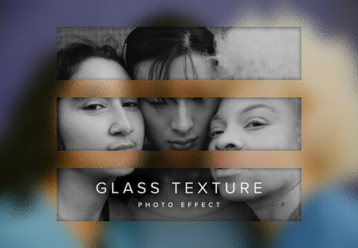 Glass Texture Photo Effect Mockup