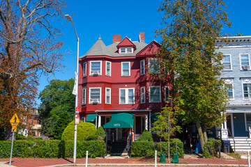 Historic residence building at 1655 Cambridge Street in historic city center of Cambridge,...