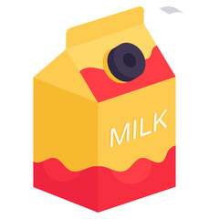 A unique design icon of milk pack 