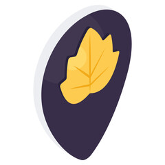 Leaf with placeholder, concept of eco location 