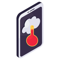 Mobile weather app icon in premium style 