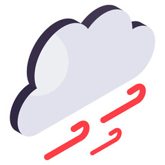 An icon design of windy cloud 