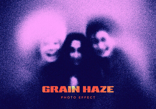 Grainy Haze Photo Effect Mockup