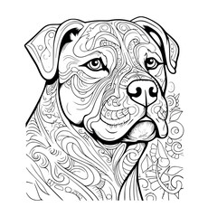 Dog illustration coloring book - coloring page