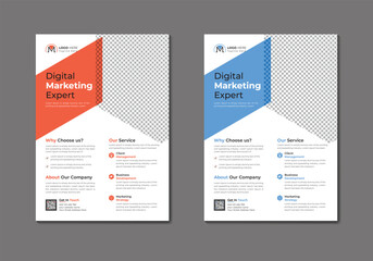 Vector digital marketing agency and corporate business flyer template