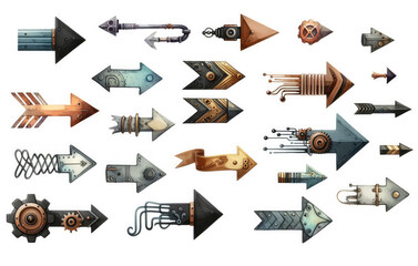 Mechanical Magic: Steampunk Arrows with Graphic Elements