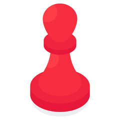 Strategy game icon, isometric design of chess pawn © Rabiya