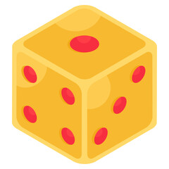 An isometric design, icon of ludo dice