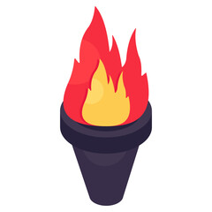 Perfect design icon of vintage torch 