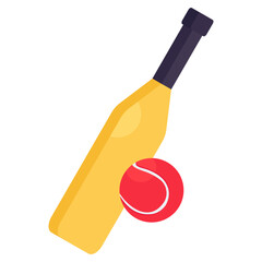 Bat with ball, icon of cricket