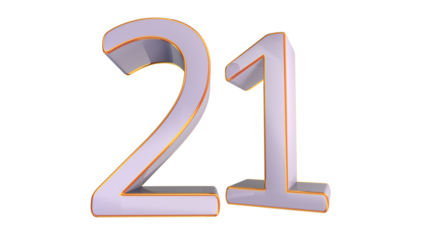 White gold 3d number 21