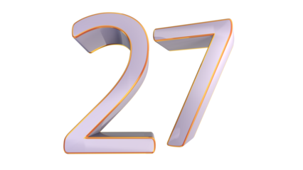 White gold 3d number 27