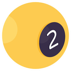 Pool ball icon, isometric design of billiard ball