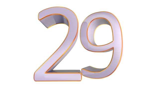 White gold 3d number 29