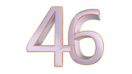 White gold 3d number 46