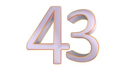 White gold 3d number 43