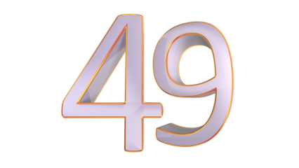 White gold 3d number 49