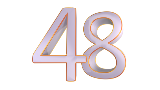 White gold 3d number 48