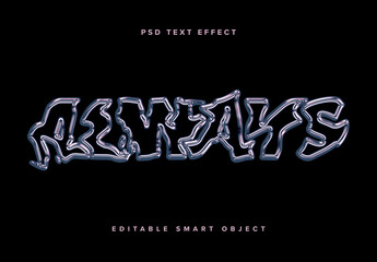 Distorted Chrome Text Effect Mockup