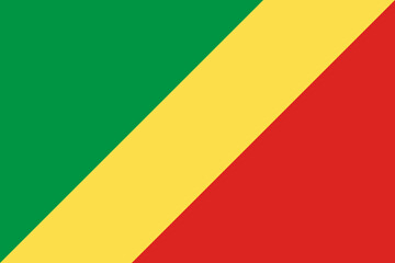 The official current flag of Republic of Congo. State flag of Congo. Illustration.