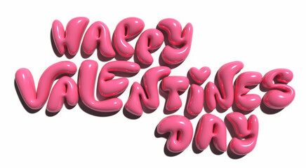 Cute love message and heart shape balloons around. 3d scene design. Suitable for Valentine's Day and Mother's Day.