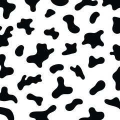 Black cow print pattern animal seamless. Cow skin abstract for printing, cutting, and crafts Ideal for mugs, stickers, stencils, web, cover. wall stickers, home decorate and more.