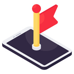 Trendy design icon of mobile destination 