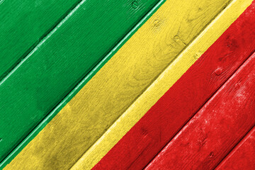 Flag of Republic of Congo on a textured background. Concept collage.