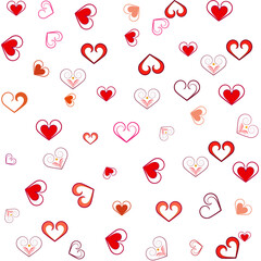 Chaotic heart colorful seamless pattern