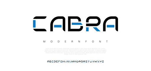 Cabra , a modern alphabet lowercase font. minimalist typography vector illustration design - obrazy, fototapety, plakaty