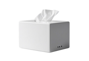White tissue box isolated on white background
