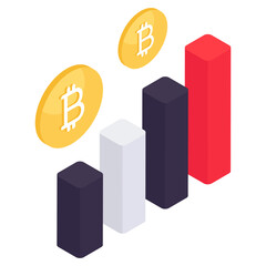 An icon design of bitcoin isolated on white background 