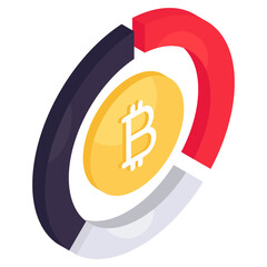 A creative design icon of bitcoin chart 