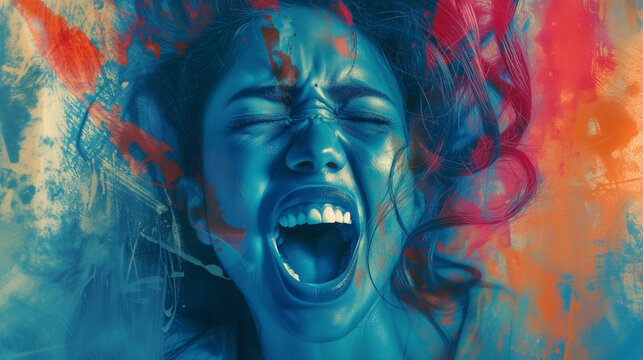 A woman screaming