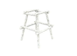 tree support pole on grass isolated