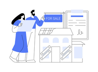 Buying an old property isolated cartoon vector illustrations.