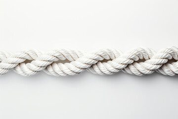 Fototapeta premium close up of white rope on white background with copy space for text