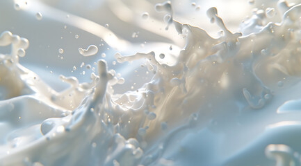 abstract close up of a milk splash in - obrazy, fototapety, plakaty