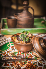 Arabic Cuisine; Egyptian traditional stuffed pigeon or 