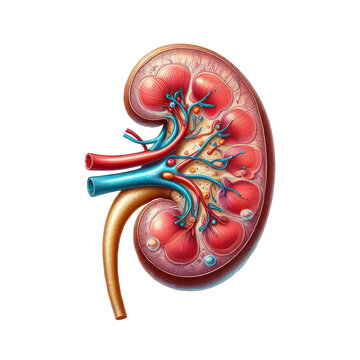 human kidney 3d renders realistic anatomy. human organ vector illustration