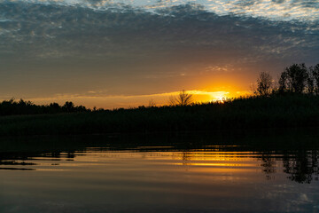 The Great Russian Volga River and its banks.