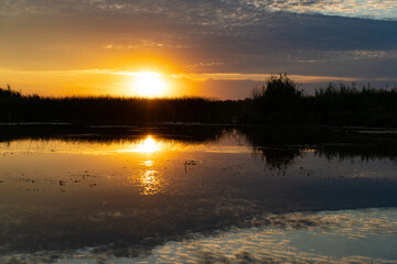 The Great Russian Volga River and its banks.