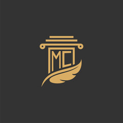 MC Initials Law Firm Logo Design Lawyer Justice Attorney Law Logo Vector