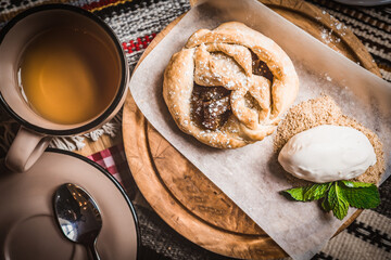 Middle Eastern Sesame Cookies in a Stack on Light Background Copy Space Horizontal