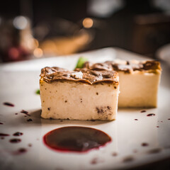 Lebanese sweet dessert Kunafa Knefeh Konafa, top view, Turkish cheese dessert, iftar suhoor Ramadan