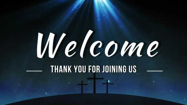 Welcome crosses at night