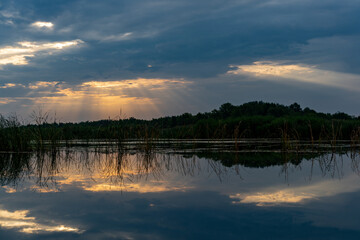 The Great Russian Volga River and its banks.