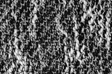 Black and white metallic macro wool fabric texture background liquid foam shimmer