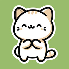 vector illustration Cute Cat  stickers funny cats Doodle cartoon style