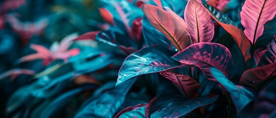 Close Up of a Plant With Red and Green Leaves